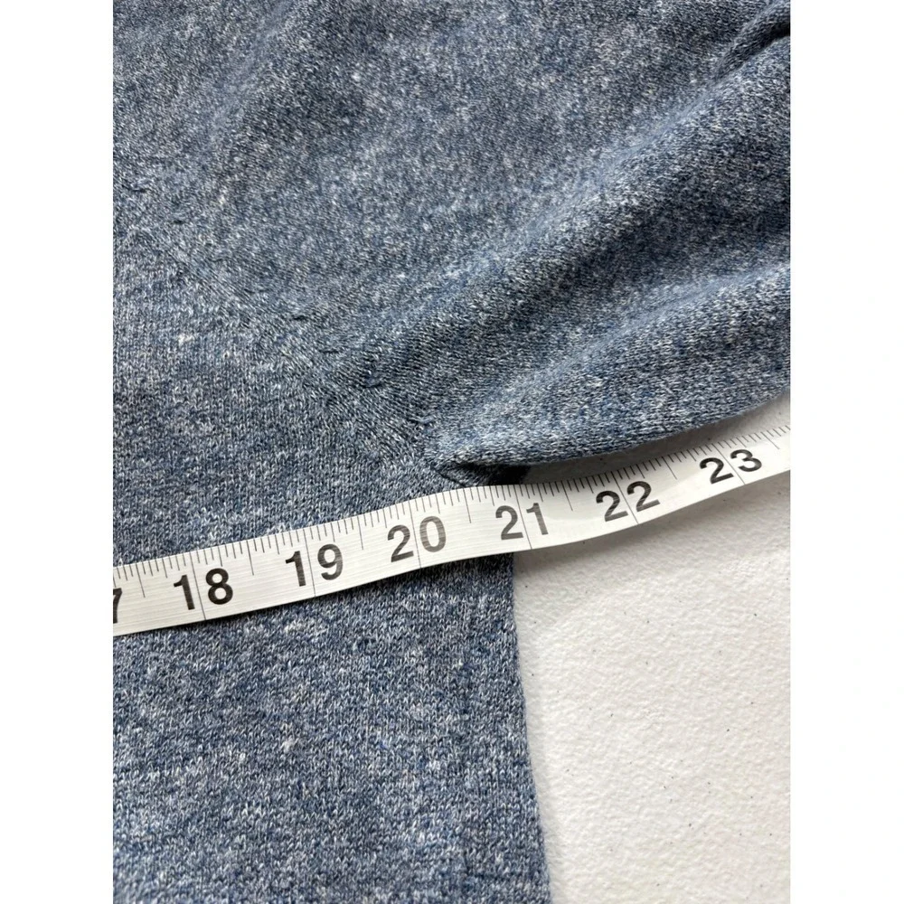 Prana Mens Blue Heather Crew Neck Organic Cotton Blend Knit Sweater - Medium